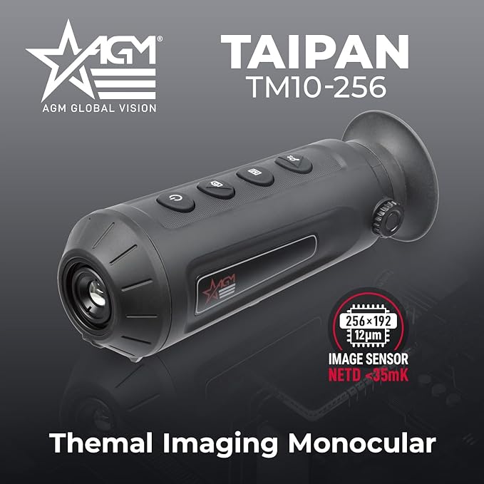 AGM Global Vision Monocular térmico Taipan TM10-256 Monocular de imagen térmica para caza 256x192 (25 Hz) Monocular para adultos Cámara térmica de alta potencia Visión térmica Monocular Infrarrojo